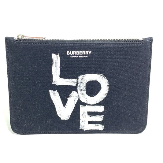 BURBERRY Pouch canvas black Makeup pouch Cosmetics Pouch LOVE