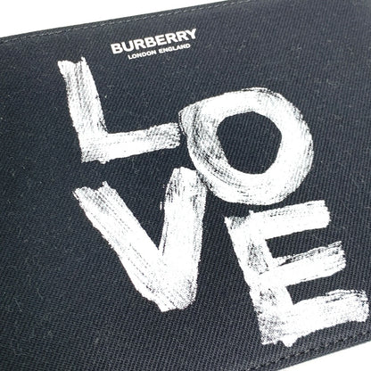 BURBERRY Pouch canvas black Makeup pouch Cosmetics Pouch LOVE