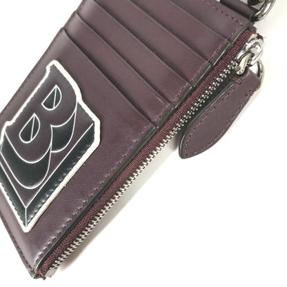 BURBERRY Coin case leather Purple type Wallet Coin Pocket With TB strap
