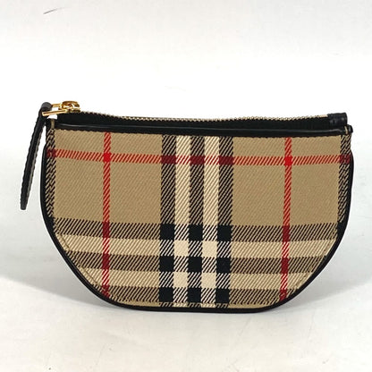 BURBERRY Coin case 8045031 Leather / canvas beige Coin Pocket Wallet Olympia