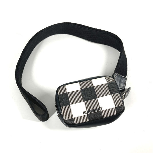 BURBERRY Coin case Leather, PVC black Coin Pocket Wallet check