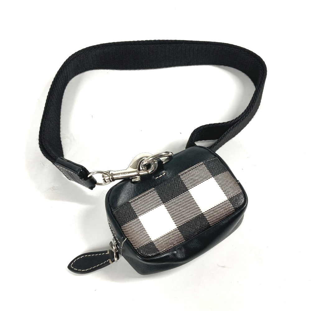 BURBERRY Coin case Leather, PVC black Coin Pocket Wallet check