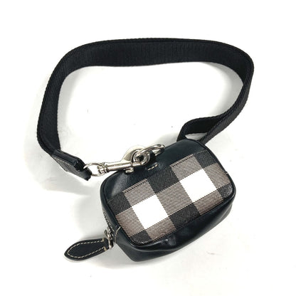 BURBERRY Coin case Leather, PVC black Coin Pocket Wallet check