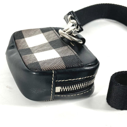 BURBERRY Coin case Leather, PVC black Coin Pocket Wallet check