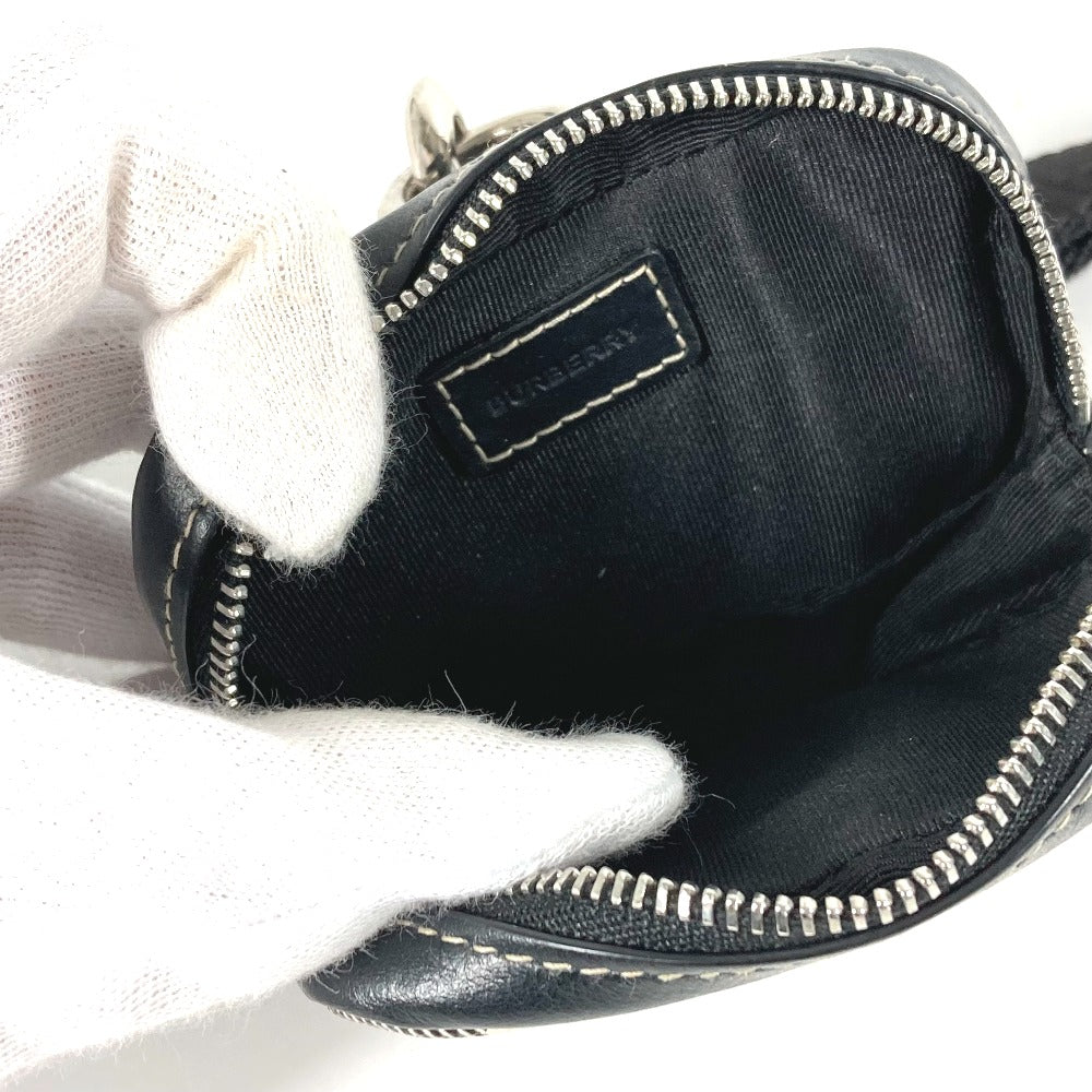 BURBERRY Coin case Leather, PVC black Coin Pocket Wallet check