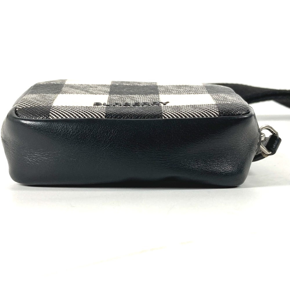 BURBERRY Coin case Leather, PVC black Coin Pocket Wallet check