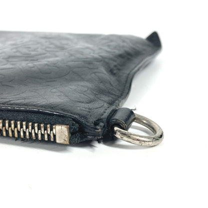 BURBERRY Clutch bag leather black TB logo