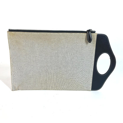 BURBERRY Clutch bag Leather / canvas gray logo