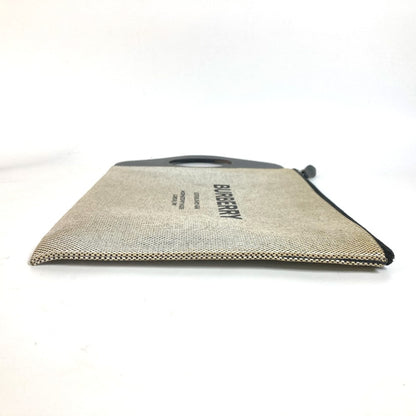 BURBERRY Clutch bag Leather / canvas gray logo