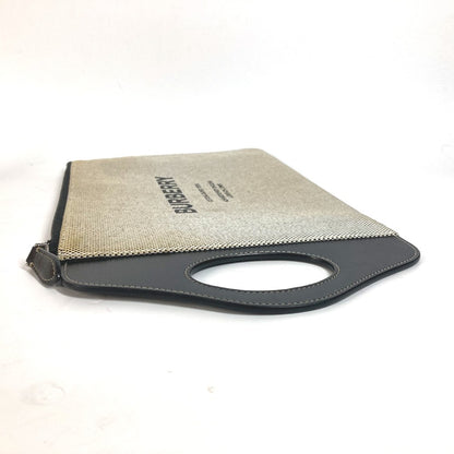 BURBERRY Clutch bag Leather / canvas gray logo
