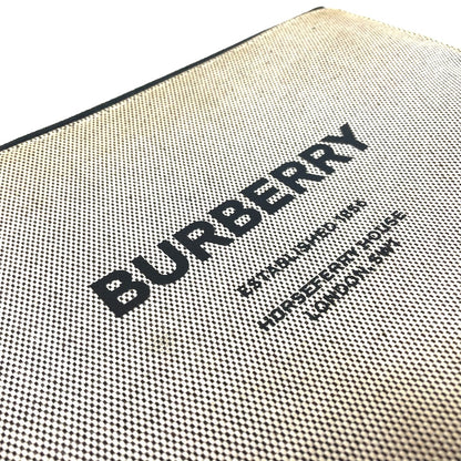 BURBERRY Clutch bag Leather / canvas gray logo