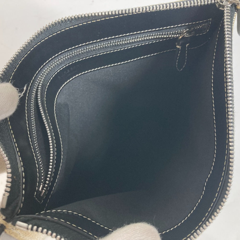 BURBERRY Clutch bag Leather / canvas gray logo