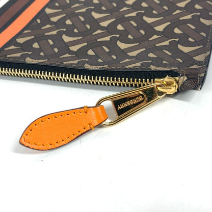 BURBERRY Clutch bag leather Brown TB logo