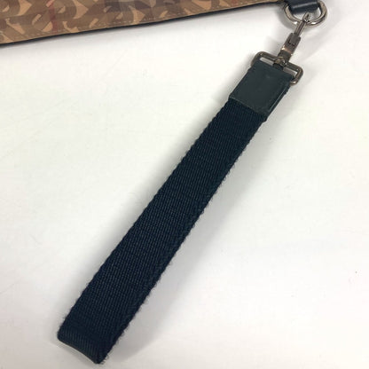 BURBERRY Clutch bag Nylon beige logo check TB