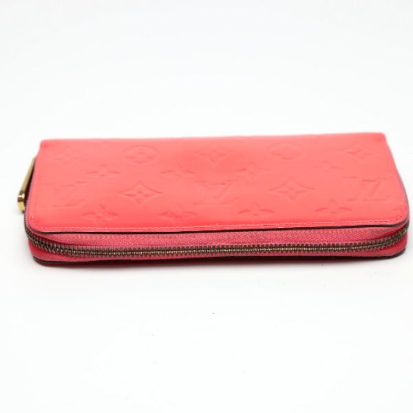 LOUIS VUITTON Long Wallet Purse M93202 Monogram Vernis Rose rich Vernis Zippy wallet