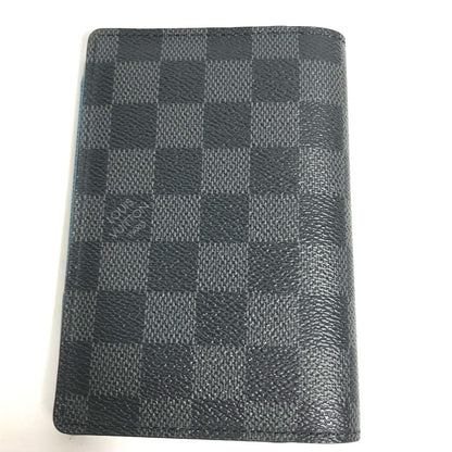 LOUIS VUITTON passport case N60031 Damier Grafitto Canvas black Damier Grafitte Couverture passport mens Used Authentic