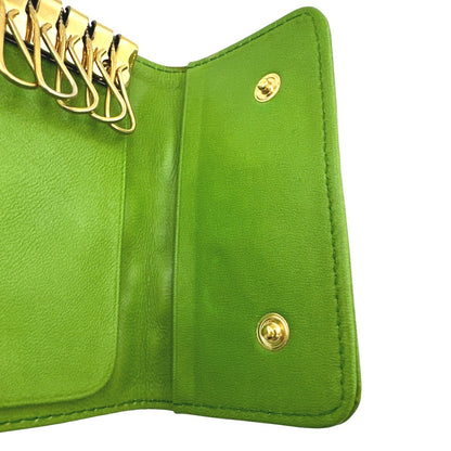 CHANEL Key case Key holder  leather green 6-key case Key holder Icon line