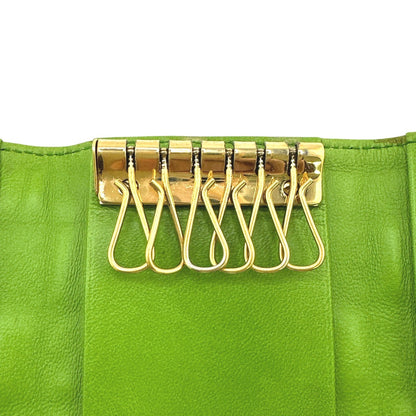 CHANEL Key case Key holder  leather green 6-key case Key holder Icon line