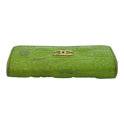 CHANEL Key case Key holder  leather green 6-key case Key holder Icon line