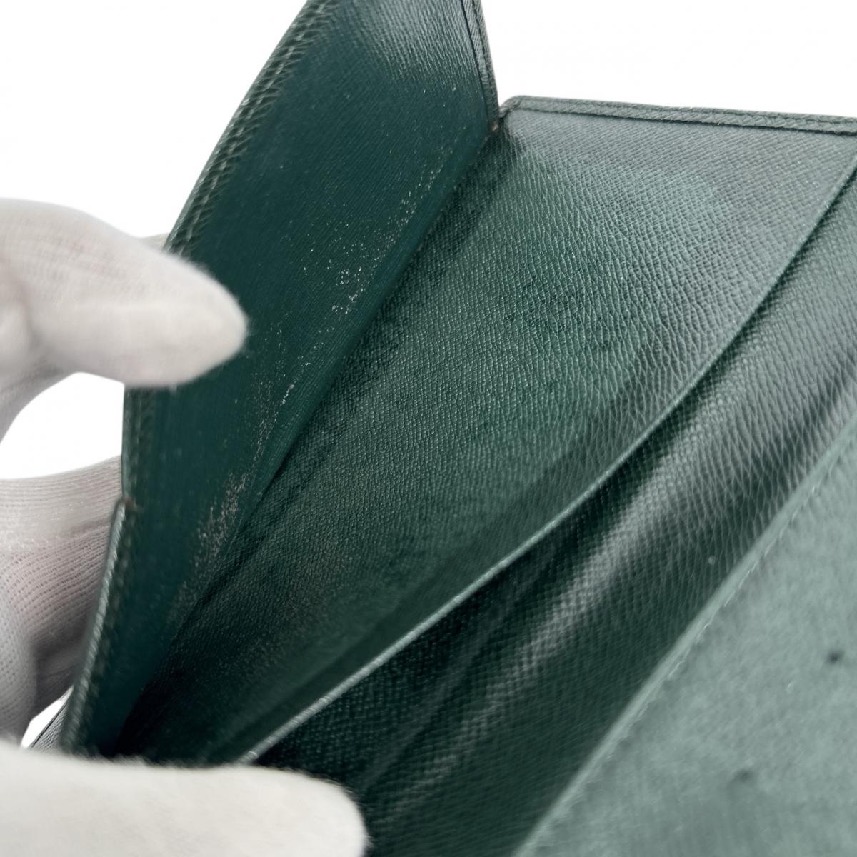 LOUIS VUITTON Long Wallet Purse M3039P Taiga green Taiga Port-Barre Cartes Crdit
