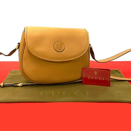 GUCCI Shoulder Bag leather Brown
