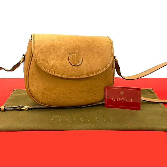 GUCCI Shoulder Bag leather Brown
