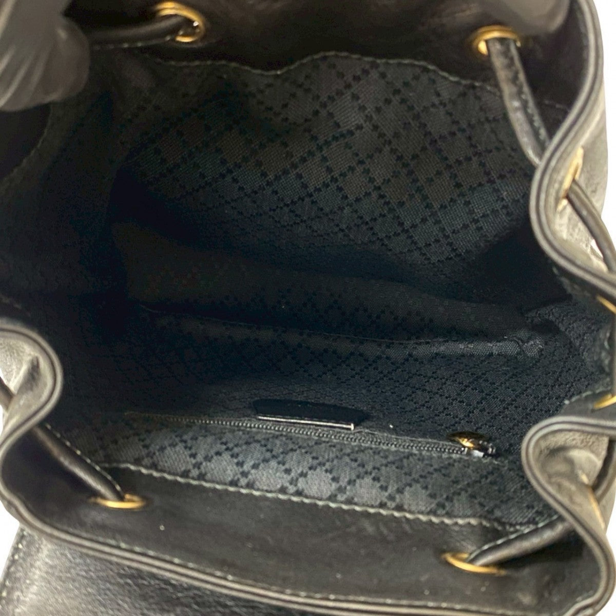 GUCCI Backpack leather black Bamboo