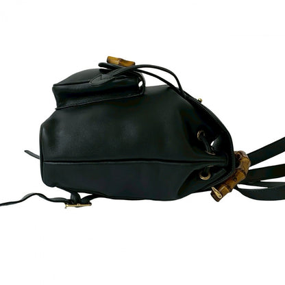 GUCCI Backpack leather black Bamboo
