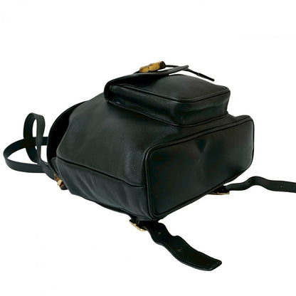 GUCCI Backpack leather black Bamboo