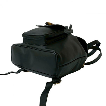 GUCCI Backpack leather black Bamboo