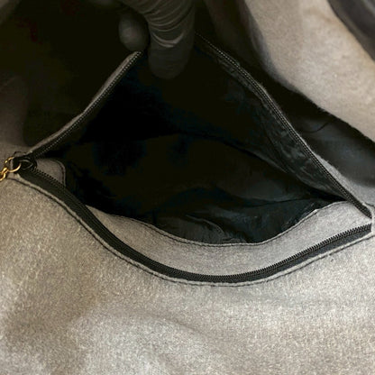 GUCCI Shoulder Bag leather black Bamboo