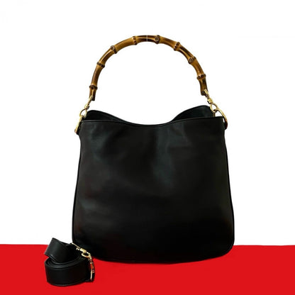GUCCI Shoulder Bag leather black