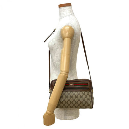 GUCCI Shoulder Bag leather Brown Sherry line