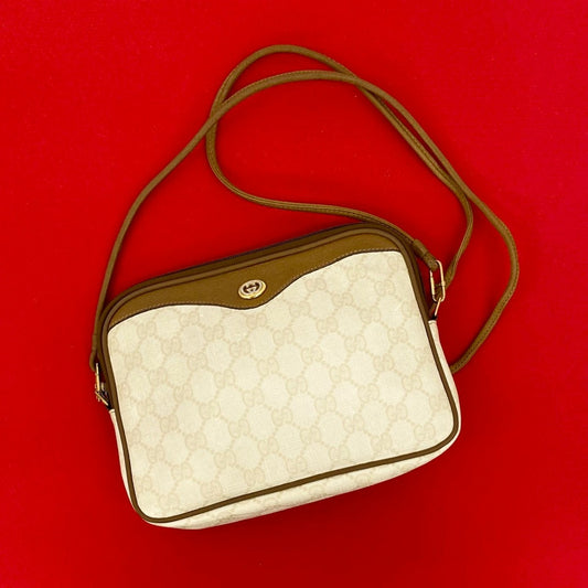 GUCCI Shoulder Bag leather white