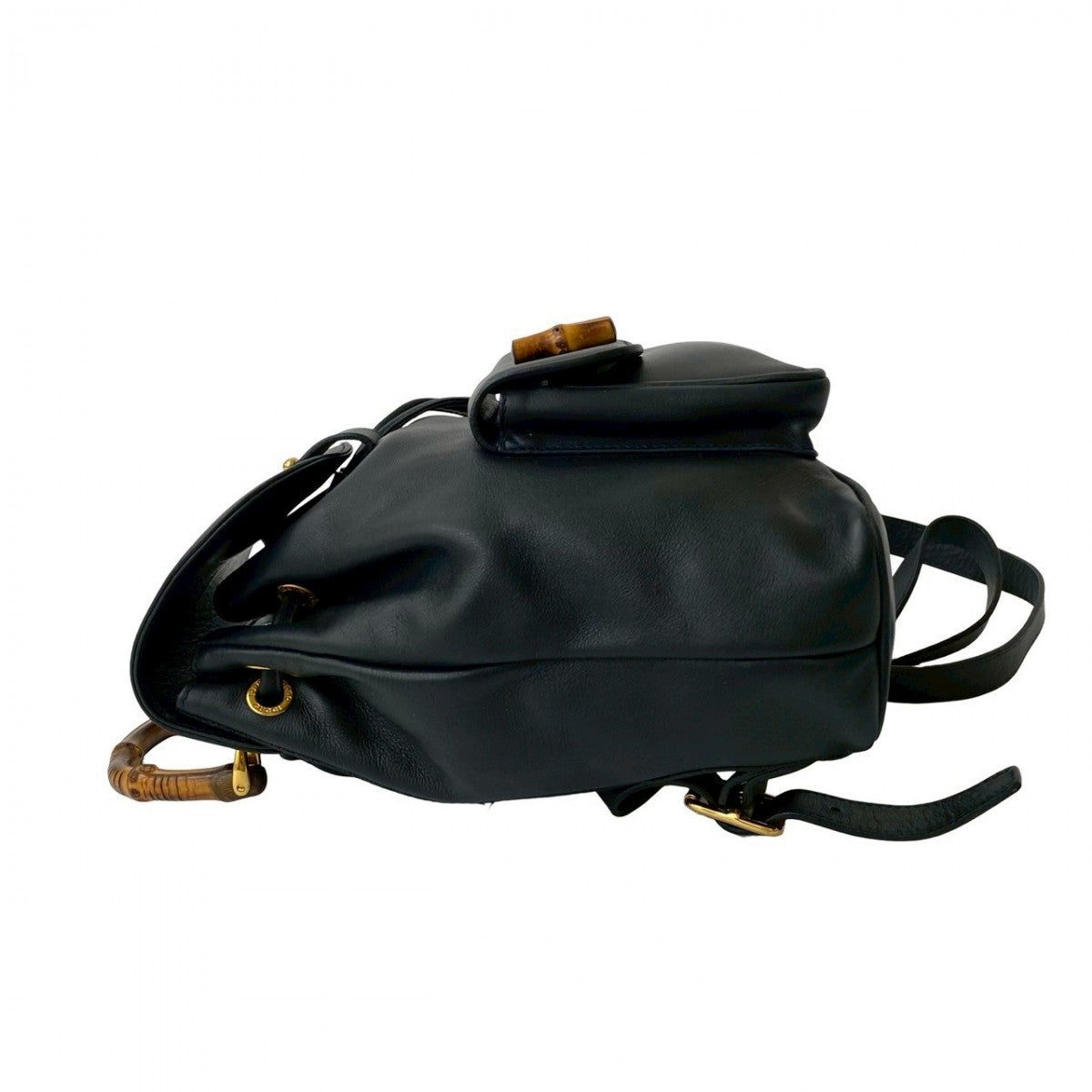 GUCCI Backpack leather Navy Bamboo