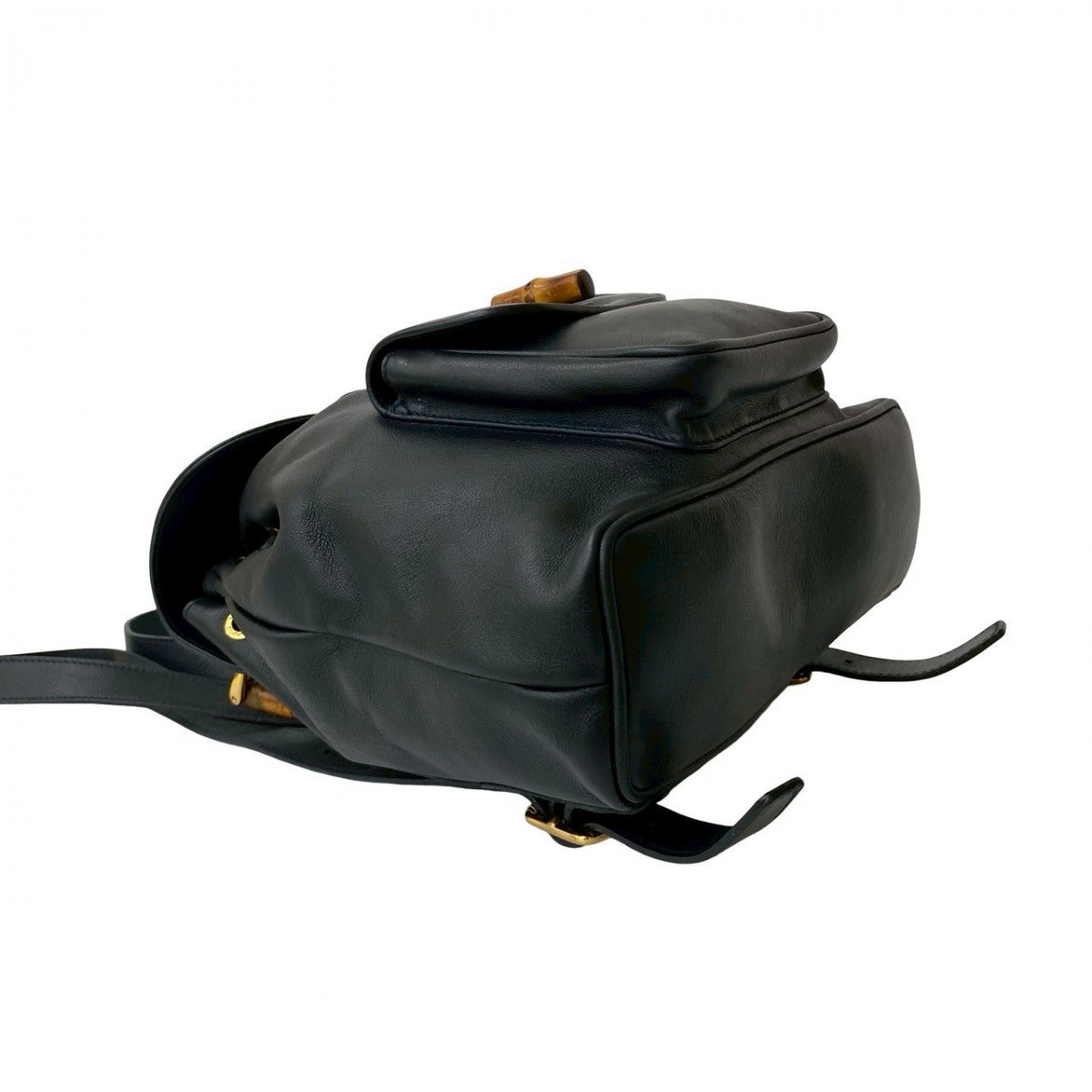GUCCI Backpack leather Navy Bamboo
