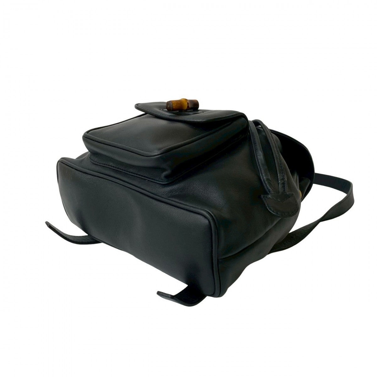 GUCCI Backpack leather Navy Bamboo