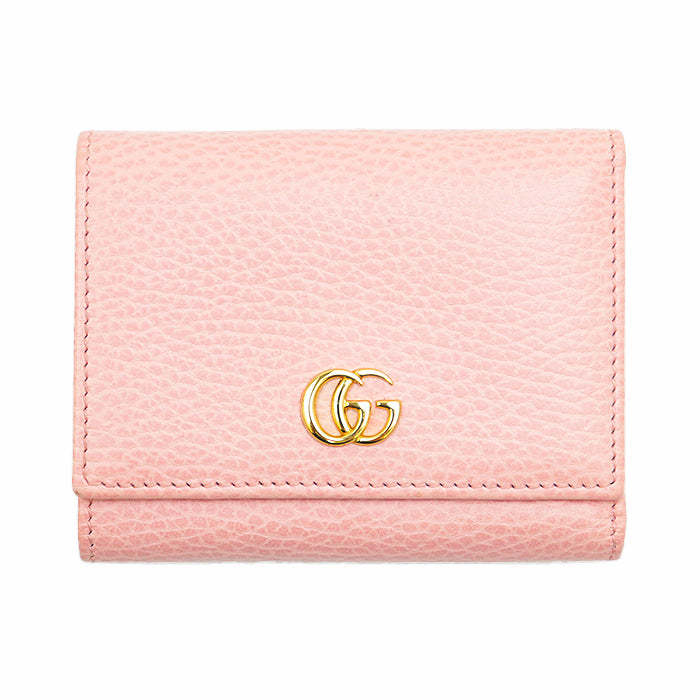 GUCCI Tri-fold wallet leather pink