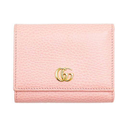GUCCI Tri-fold wallet leather pink