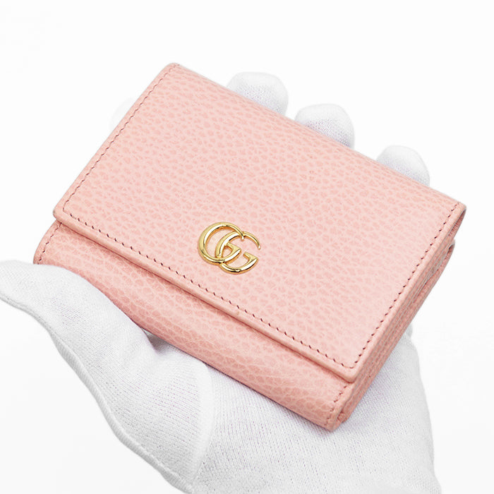 GUCCI Tri-fold wallet leather pink
