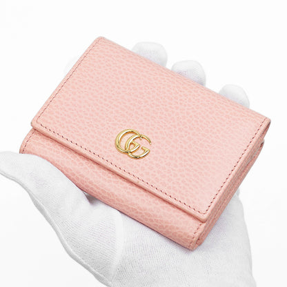 GUCCI Tri-fold wallet leather pink