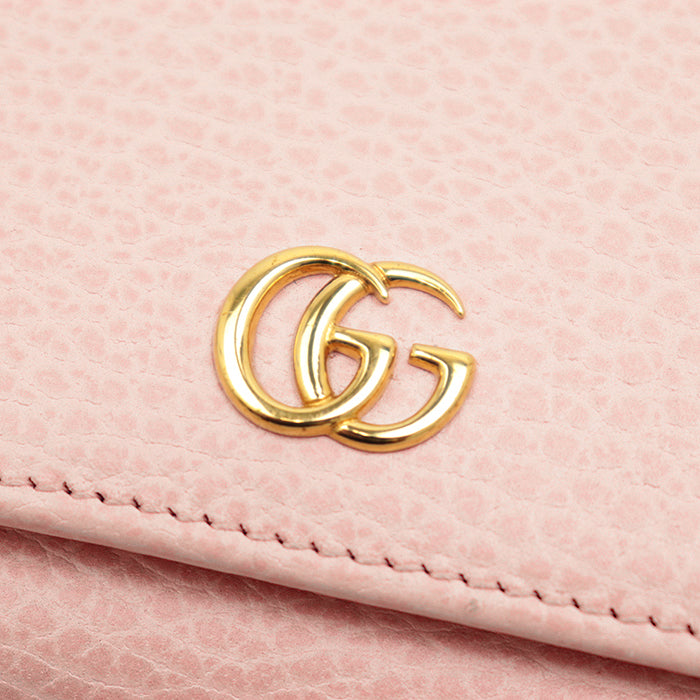 GUCCI Tri-fold wallet leather pink