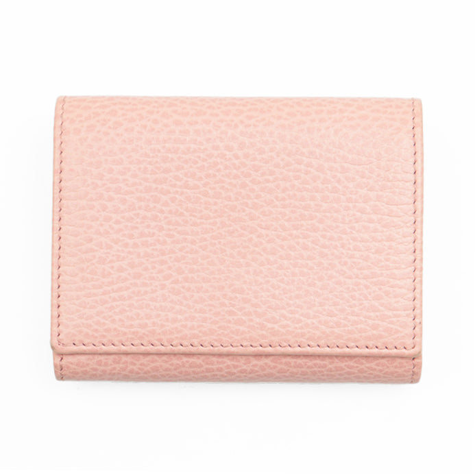 GUCCI Tri-fold wallet leather pink