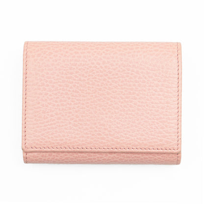 GUCCI Tri-fold wallet leather pink