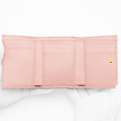 GUCCI Tri-fold wallet leather pink