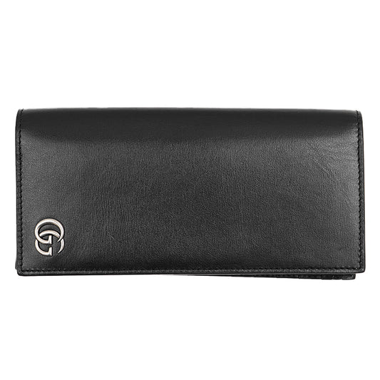 GUCCI Long Wallet Purse leather black