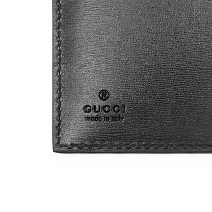 GUCCI Long Wallet Purse leather black