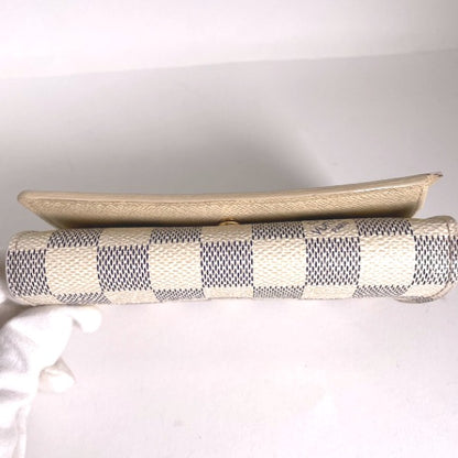 LOUIS VUITTON Bifold Wallet N61744 Damier Azur canvas, leather white Portefeuille Tresol Women(Unisex) Used Authentic
