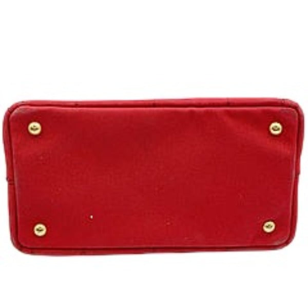 PRADA Tote Bag denim Red canvas Canapa