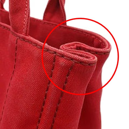 PRADA Tote Bag denim Red canvas Canapa